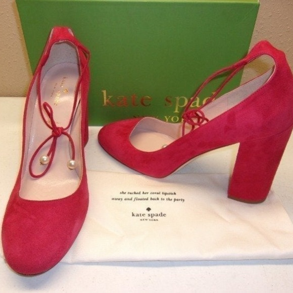 kate spade Shoes - Kate Spade Red Suede Heels 10M